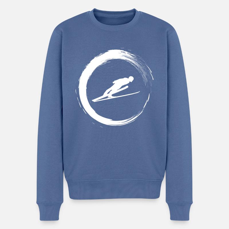Saut à ski - Pull Premium bio Homme - bleu pigeon