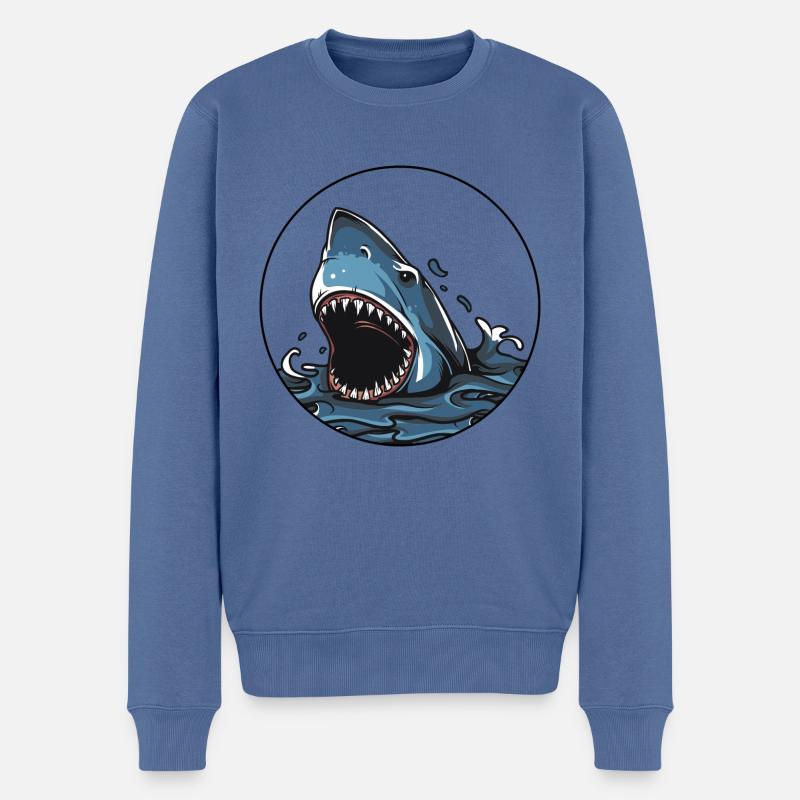 Requin - Pull Premium bio Homme - bleu pigeon