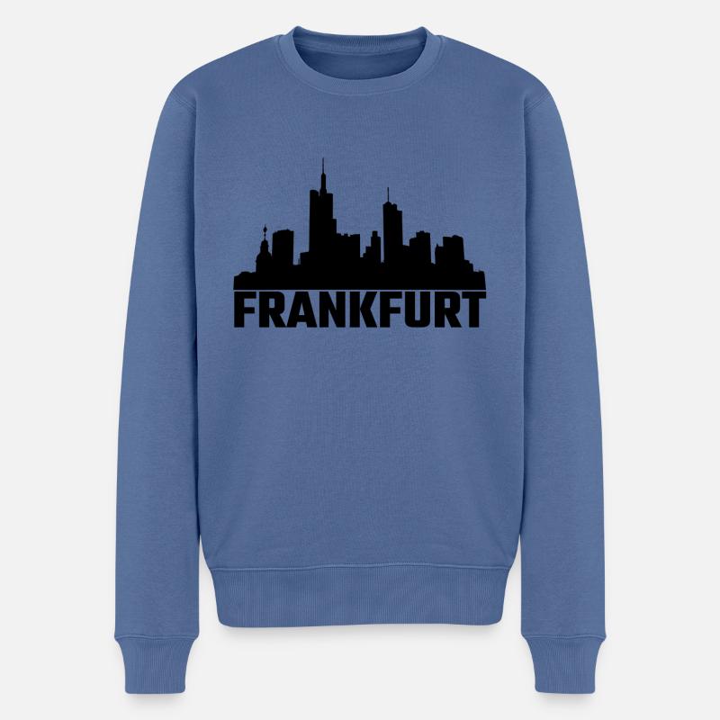 Skyline de Francfort - Pull Premium bio Homme - bleu pigeon