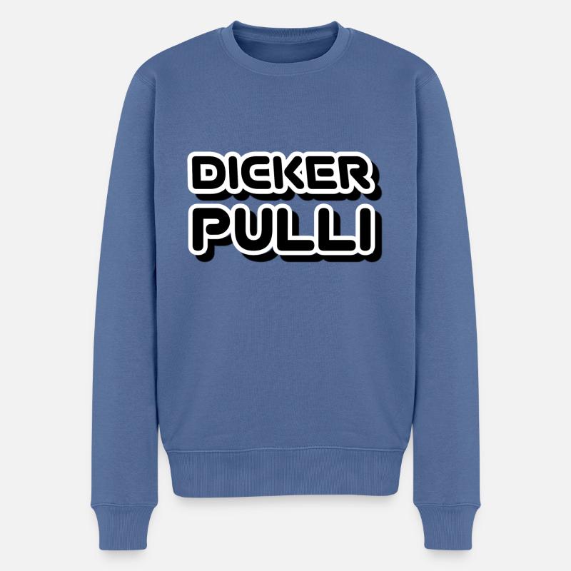 Dicker Pulli - Männer Premium Bio Pullover - Taubenblau