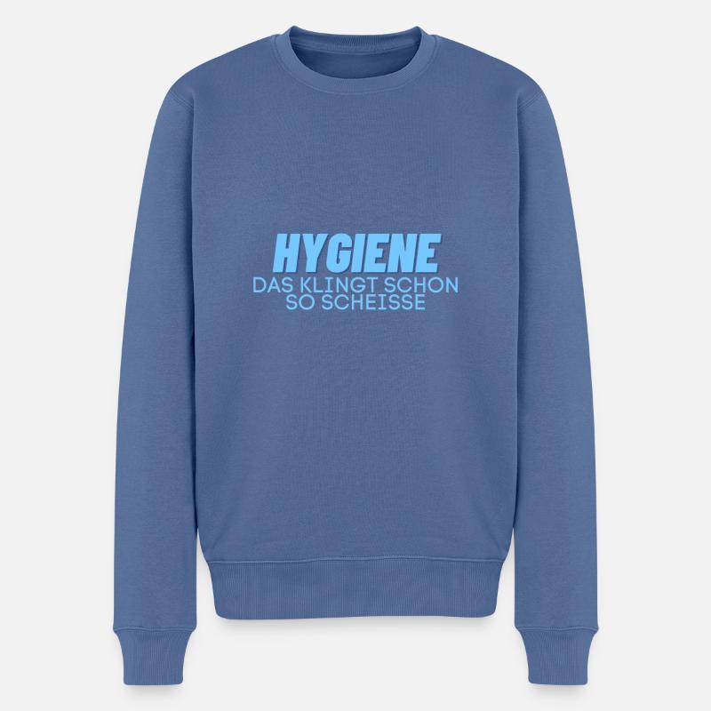 Anti Hygiene / Corona Design - Männer Premium Bio Pullover - Taubenblau