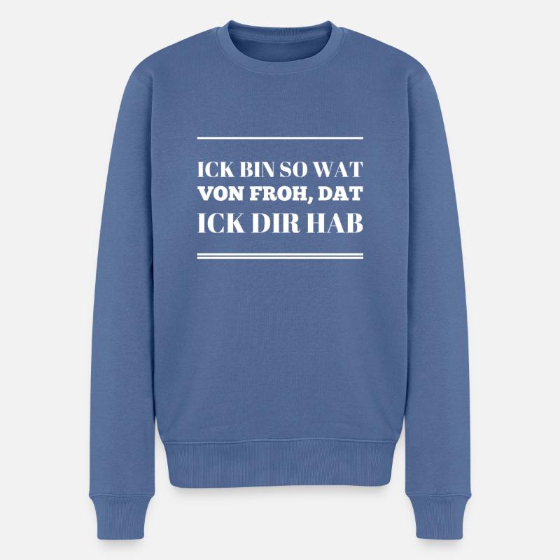 du bist mein Schatz - Männer Premium Bio Pullover - Taubenblau