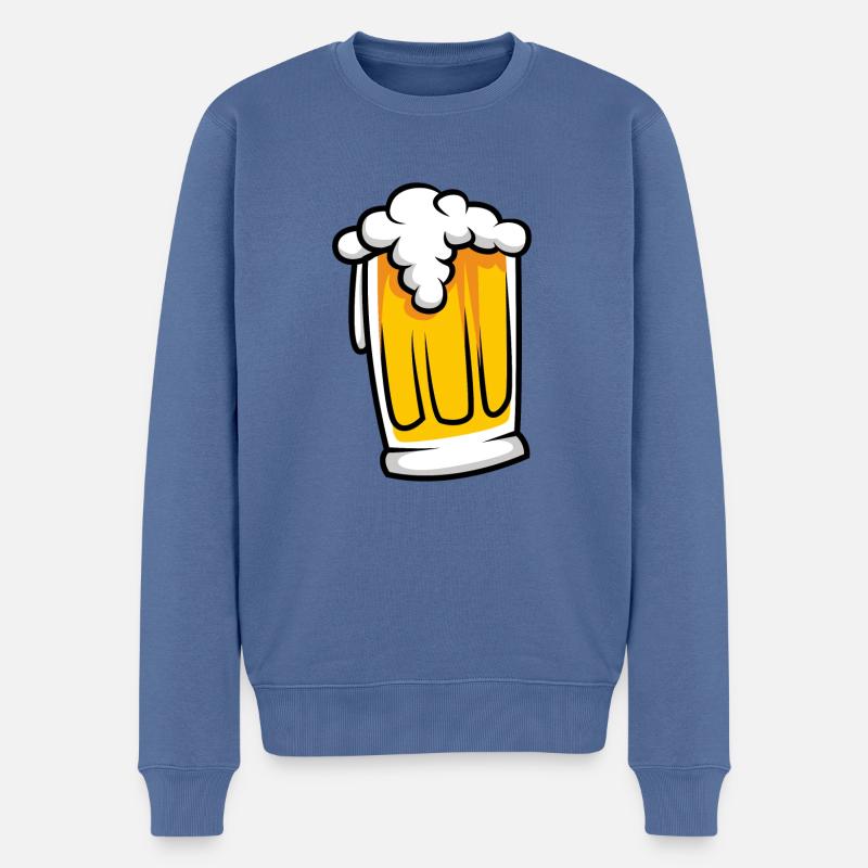 Bierglas Symbol Comic - Männer Premium Bio Pullover - Taubenblau