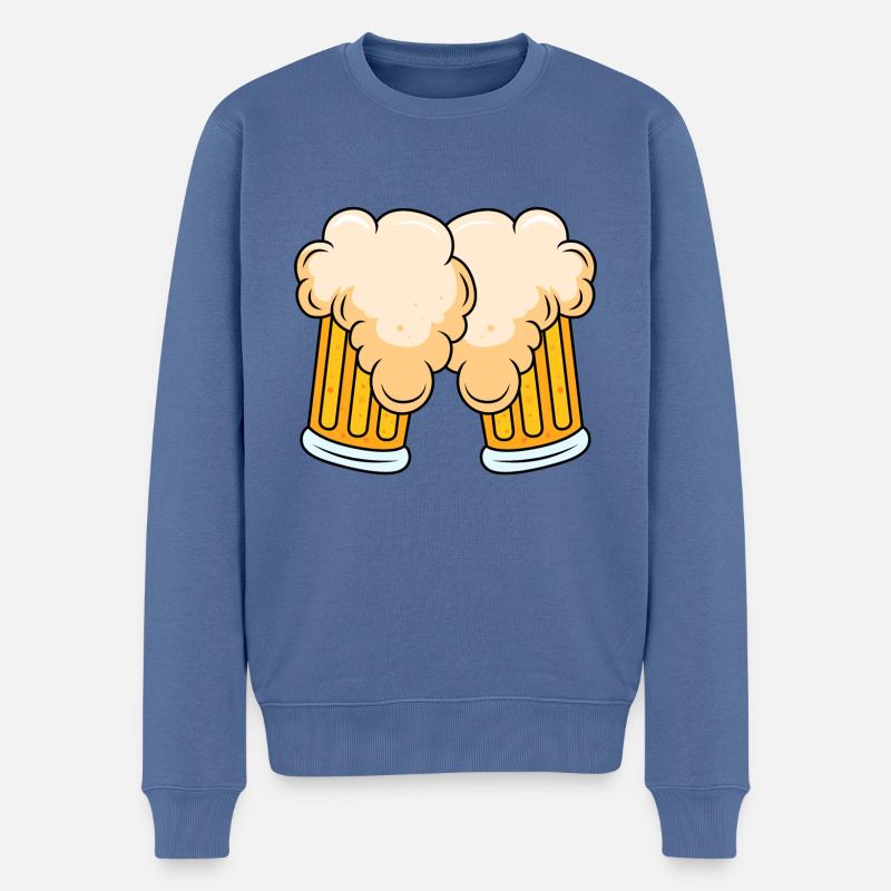 Bierglas Symbol Comic Bière - Pull Premium bio Homme - bleu pigeon