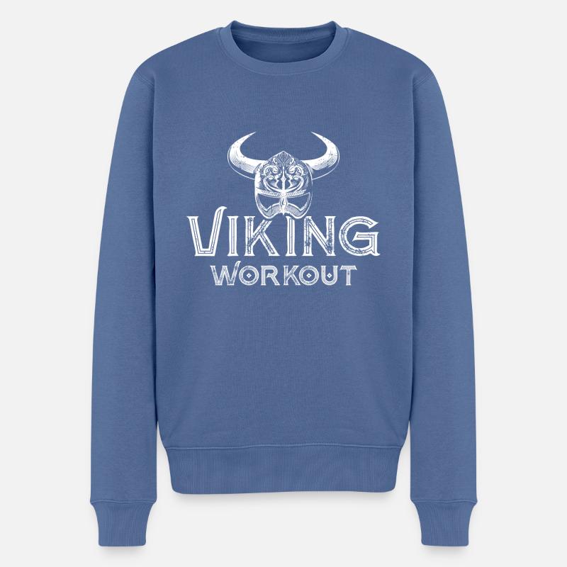 Wikinger Workout - Männer Premium Bio Pullover - Taubenblau
