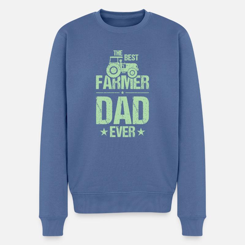 Farmer Papa Bauer Dad - Männer Premium Bio Pullover - Taubenblau