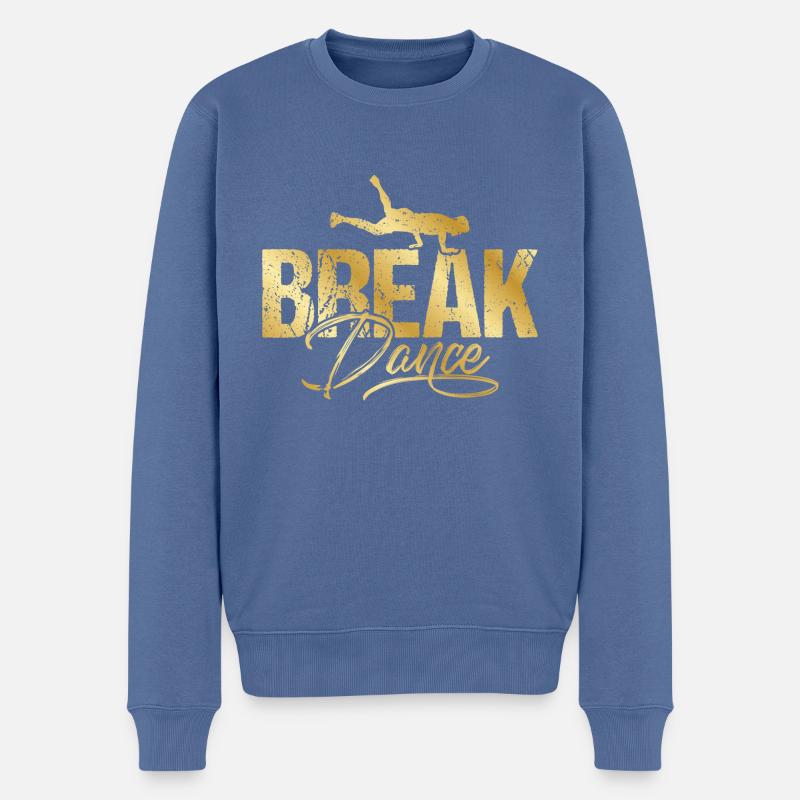 Breakdance Breakdancing Gold - Männer Premium Bio Pullover - Taubenblau