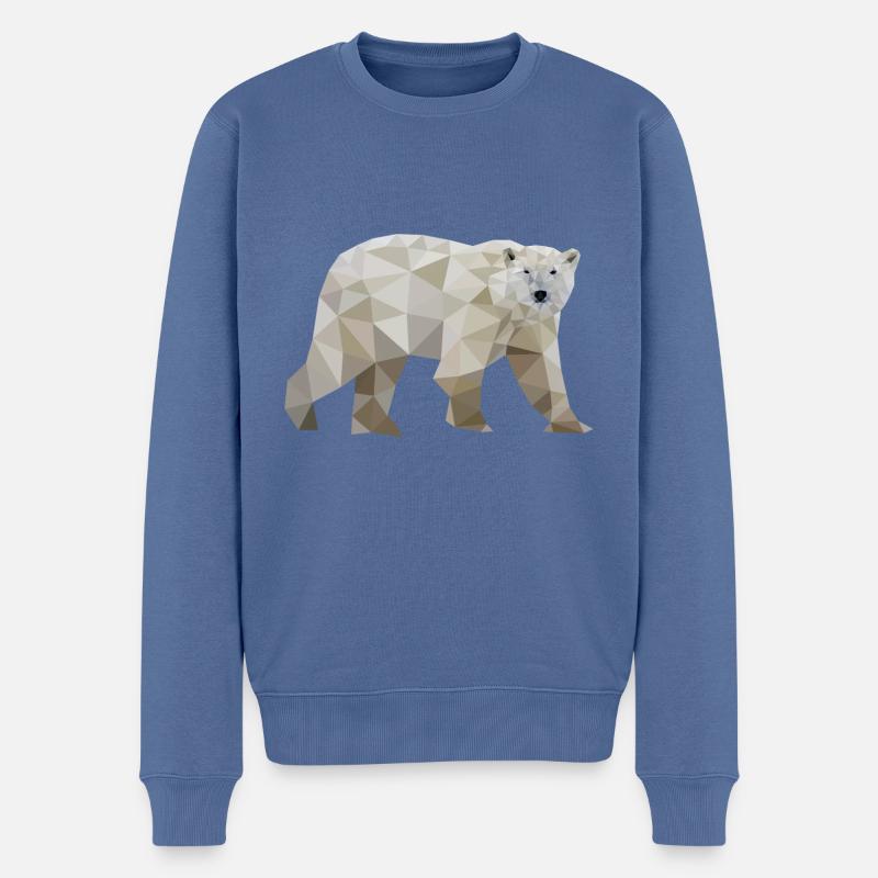 ours polaire polygone ours polaire - Pull Premium bio Homme - bleu pigeon