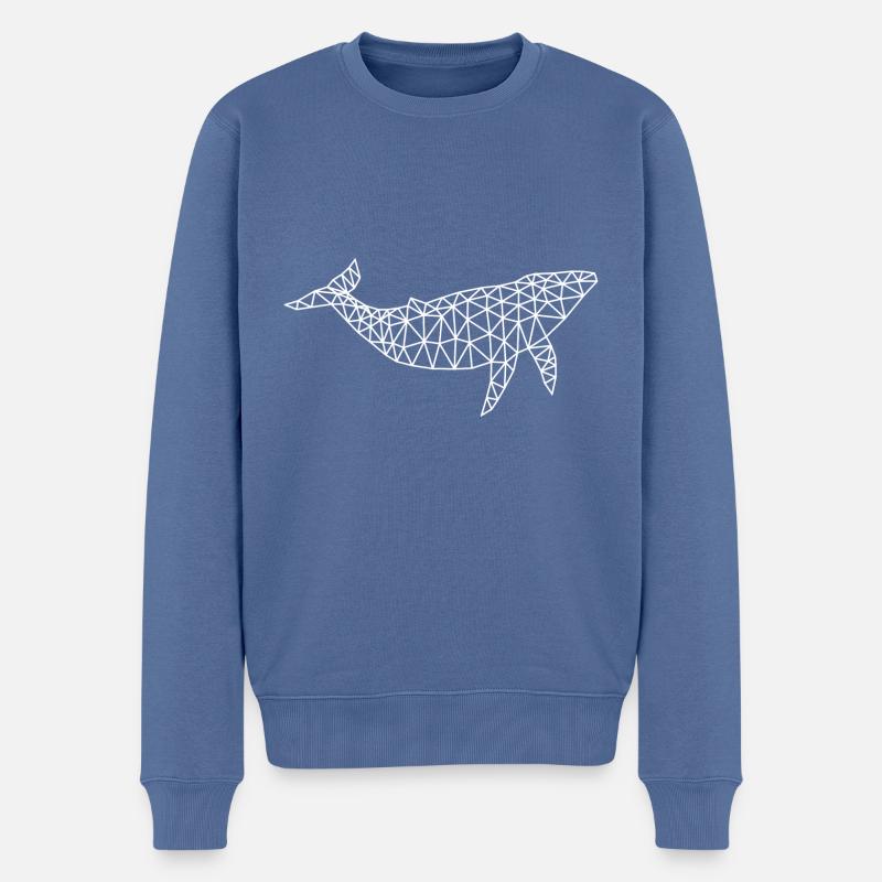wal polygon - Männer Premium Bio Pullover - Taubenblau