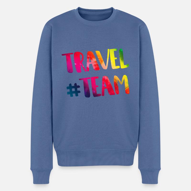 Reisen Travel Team Herz - Männer Premium Bio Pullover - Taubenblau