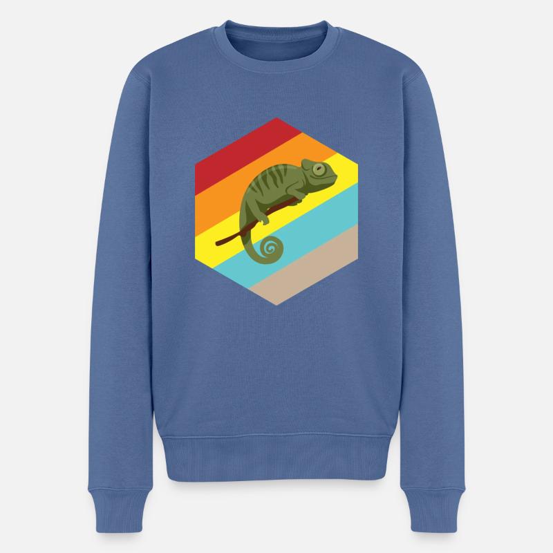 Caméléon disant cadeau lézard reptile - Pull Premium bio Homme - bleu pigeon