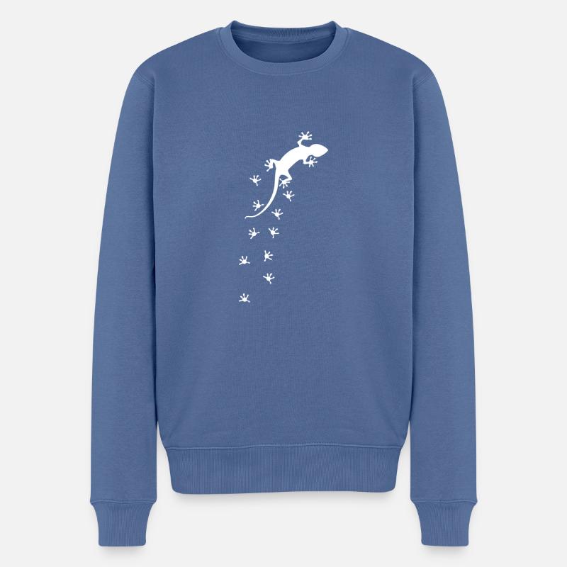 Cadeau de lézard reptile disant - Pull Premium bio Homme - bleu pigeon