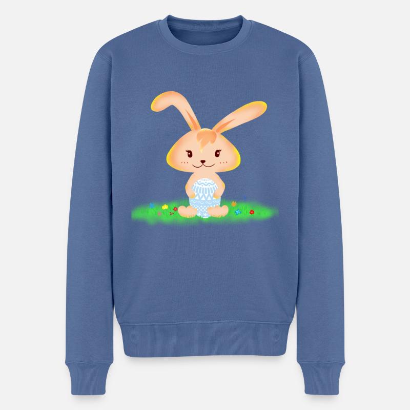 Doux lapin de Pâques - Pull Premium bio Homme - bleu pigeon