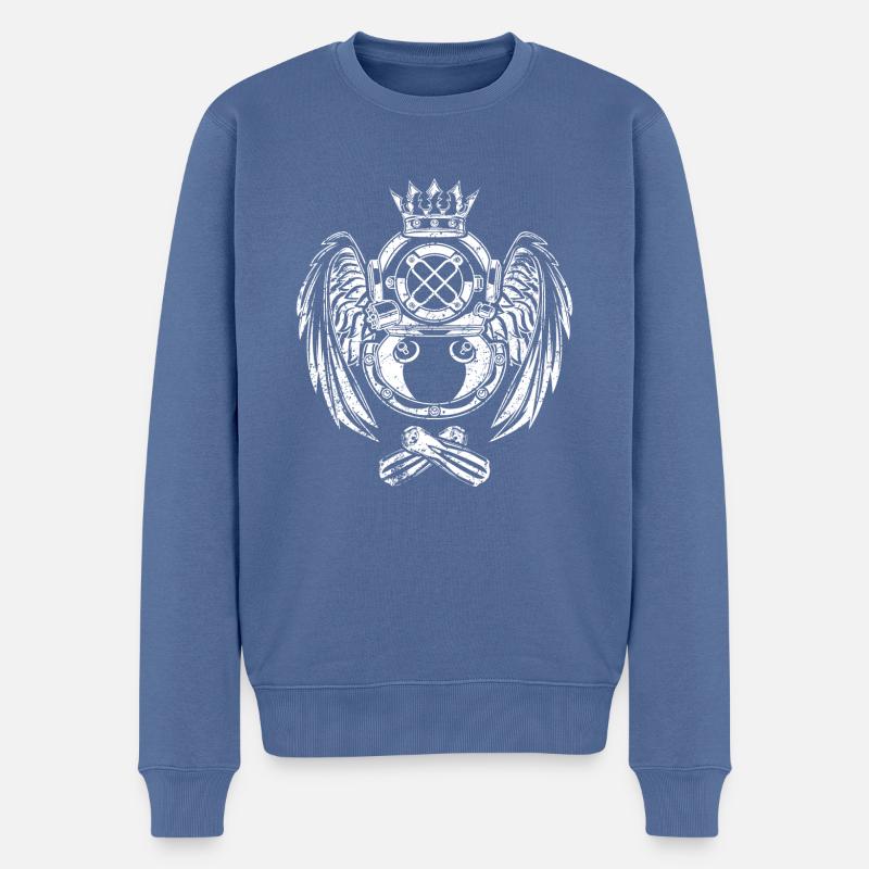 tauchen helm apnoe scuba - Männer Premium Bio Pullover - Taubenblau
