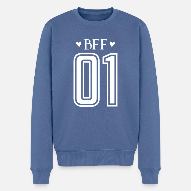 Bff 01 Meilleurs amis - Pull Premium bio Homme - bleu pigeon