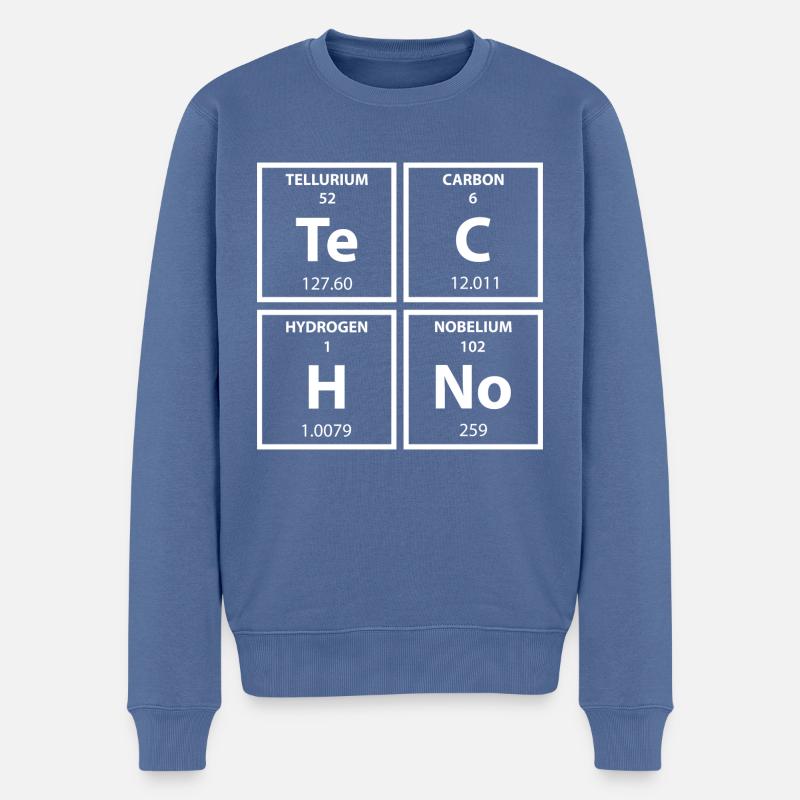 Techno Periodensystem Chemie Raving Party - Männer Premium Bio Pullover - Taubenblau