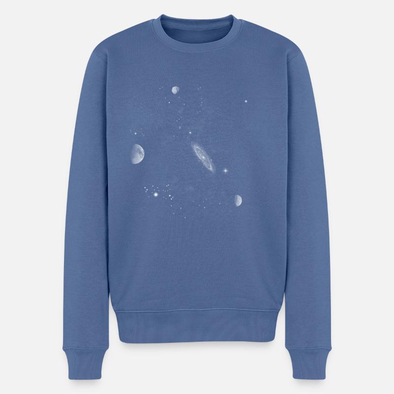 Universum Galaxie Planeten Sterne - Männer Premium Bio Pullover - Taubenblau