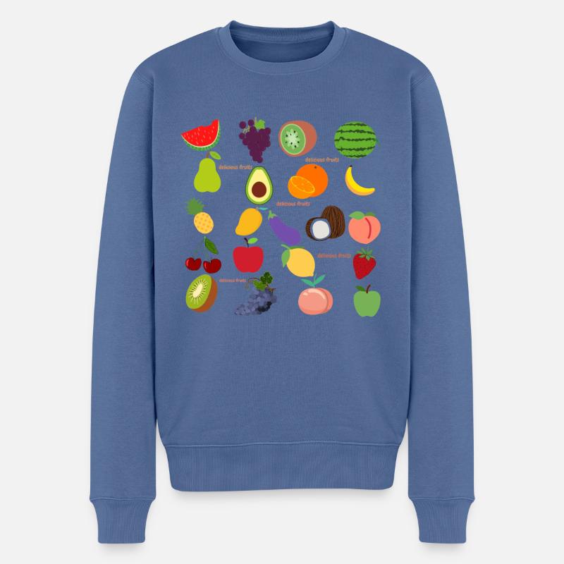 KÖSTLICHE FRÜCHTE - Männer Premium Bio Pullover - Taubenblau