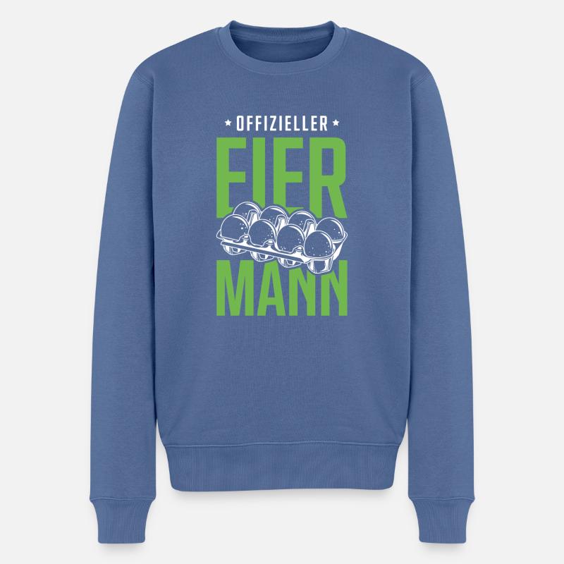 Offizieller Eiermann Eier - Männer Premium Bio Pullover - Taubenblau