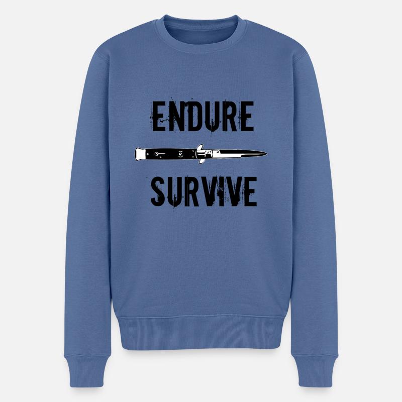 Endure & Survive TLOU noir - Pull Premium bio Homme - bleu pigeon