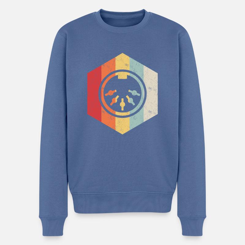 Synthesizer Musik keyboard Musiker - Männer Premium Bio Pullover - Taubenblau