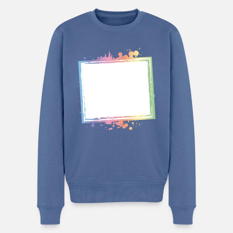 Rahmen Umriss Bunt Leer - Männer Premium Bio Pullover - Taubenblau