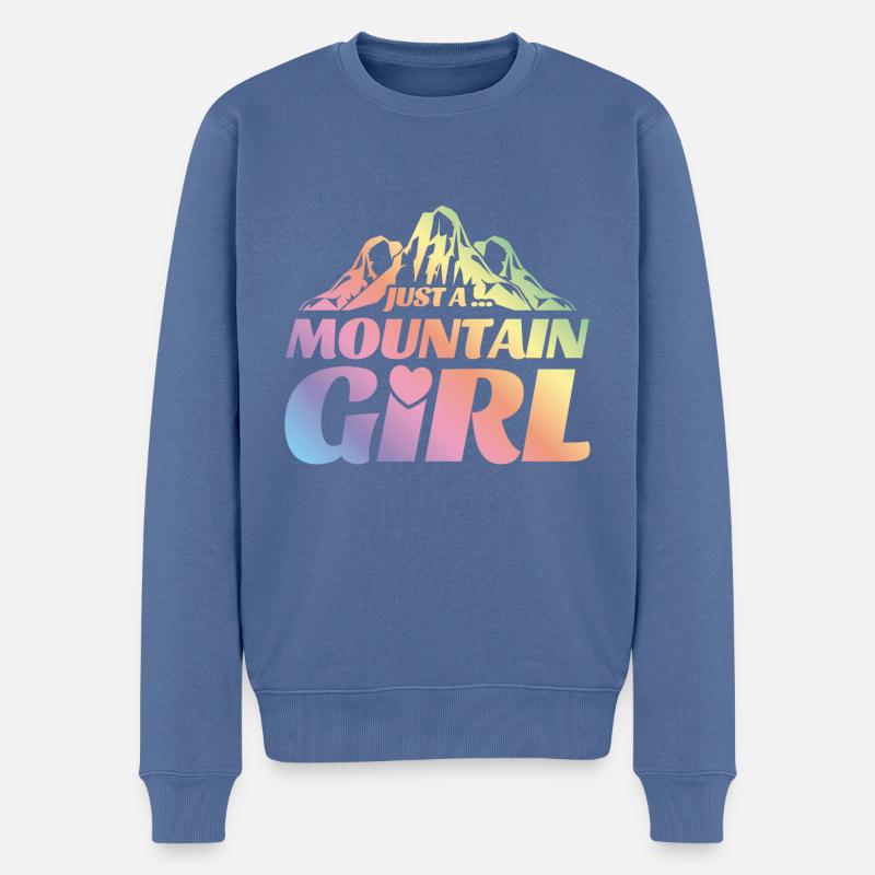 Berg Mädchen Mountain Herz - Männer Premium Bio Pullover - Taubenblau