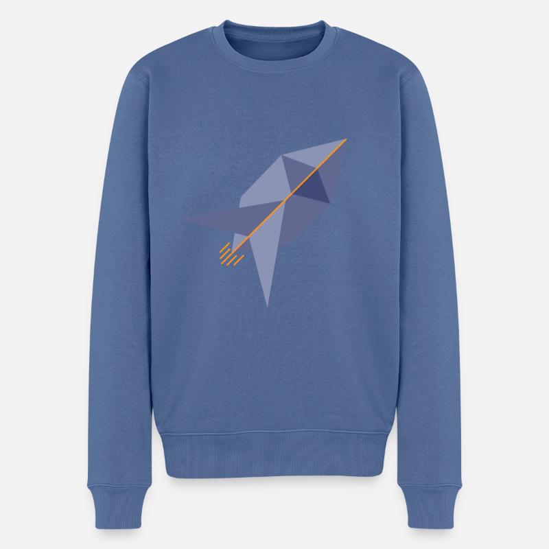 Ethereum Rocket - Männer Premium Bio Pullover - Taubenblau