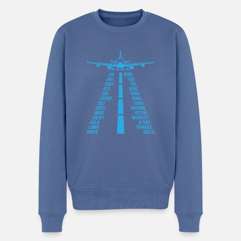 Flugzeug Pilot Copilot Geschenk - Männer Premium Bio Pullover - Taubenblau