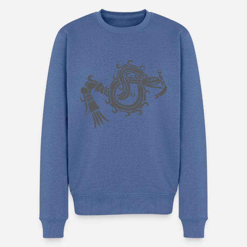Quetzalcoatl - Männer Premium Bio Pullover - Taubenblau