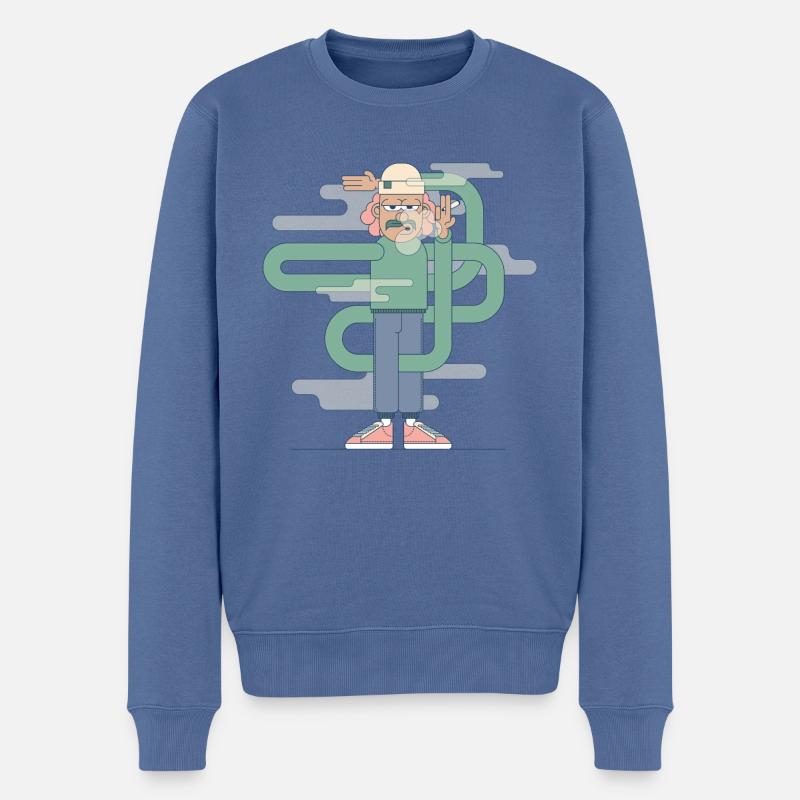 Weird Weed Guy - Männer Premium Bio Pullover - Taubenblau