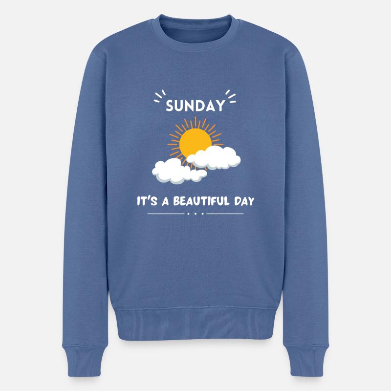 Sunday - Männer Premium Bio Pullover - Taubenblau