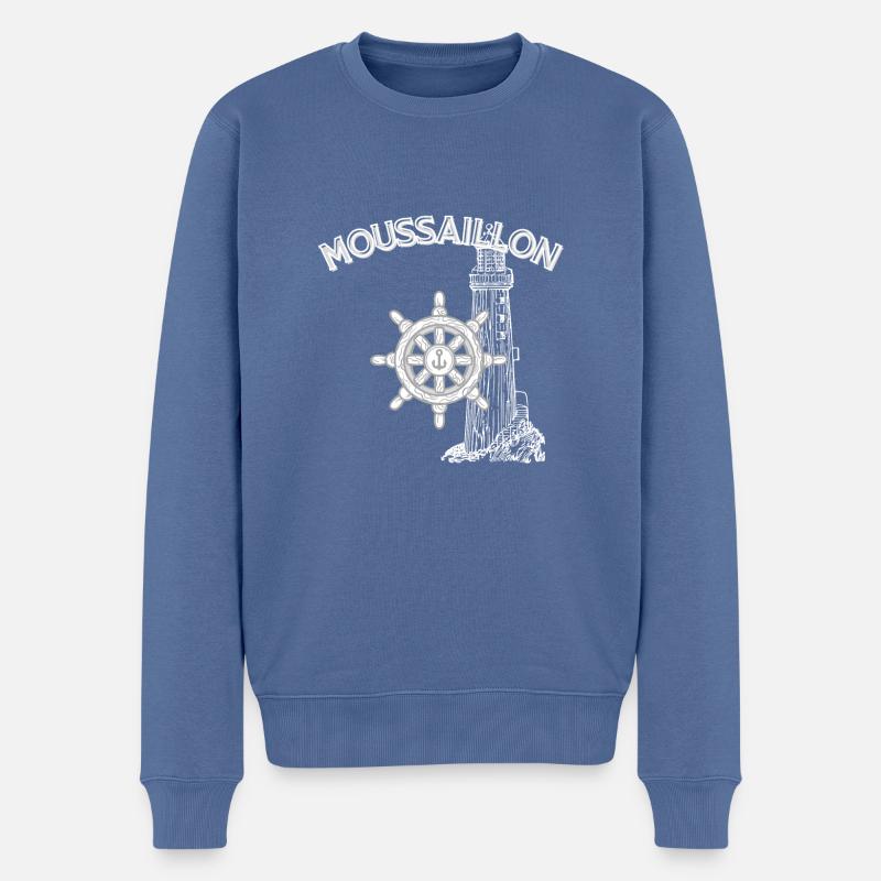 Moussaillon - Männer Premium Bio Pullover - Taubenblau
