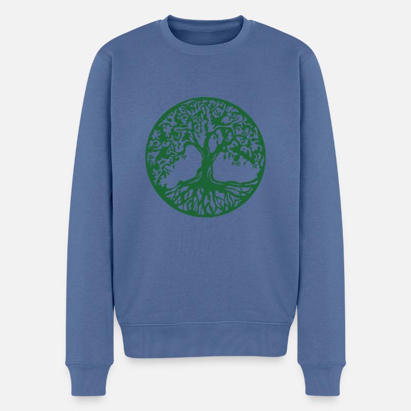 Baum des Lebens - Männer Premium Bio Pullover - Taubenblau