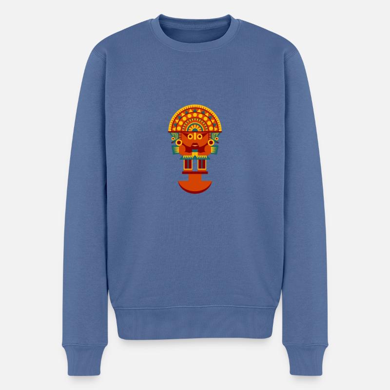 Inka-Kunst - Männer Premium Bio Pullover - Taubenblau