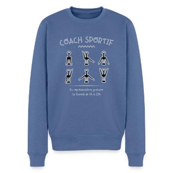 Sportif du Dimanche - Pull Premium bio Homme - bleu pigeon - Devant - Nico (187cm)