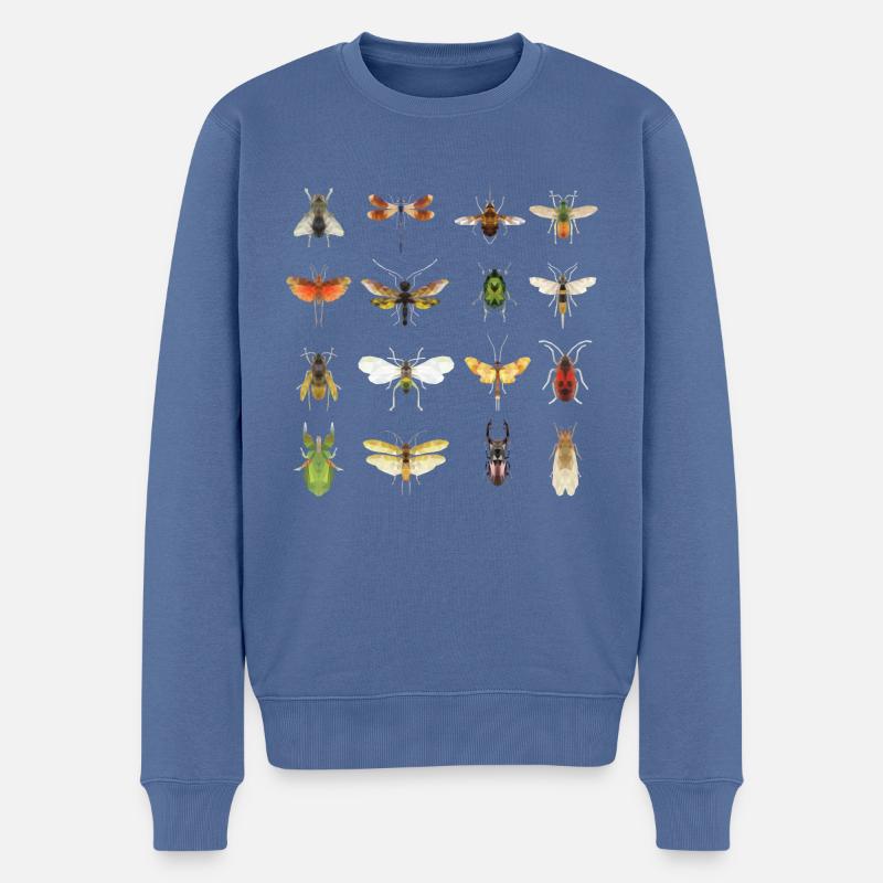 Arten von Insekten - Männer Premium Bio Pullover - Taubenblau
