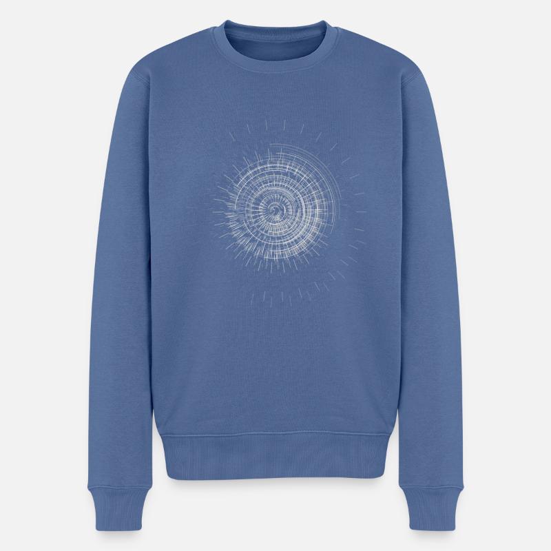 Abstract Minimal Circle Sun - Männer Premium Bio Pullover - Taubenblau