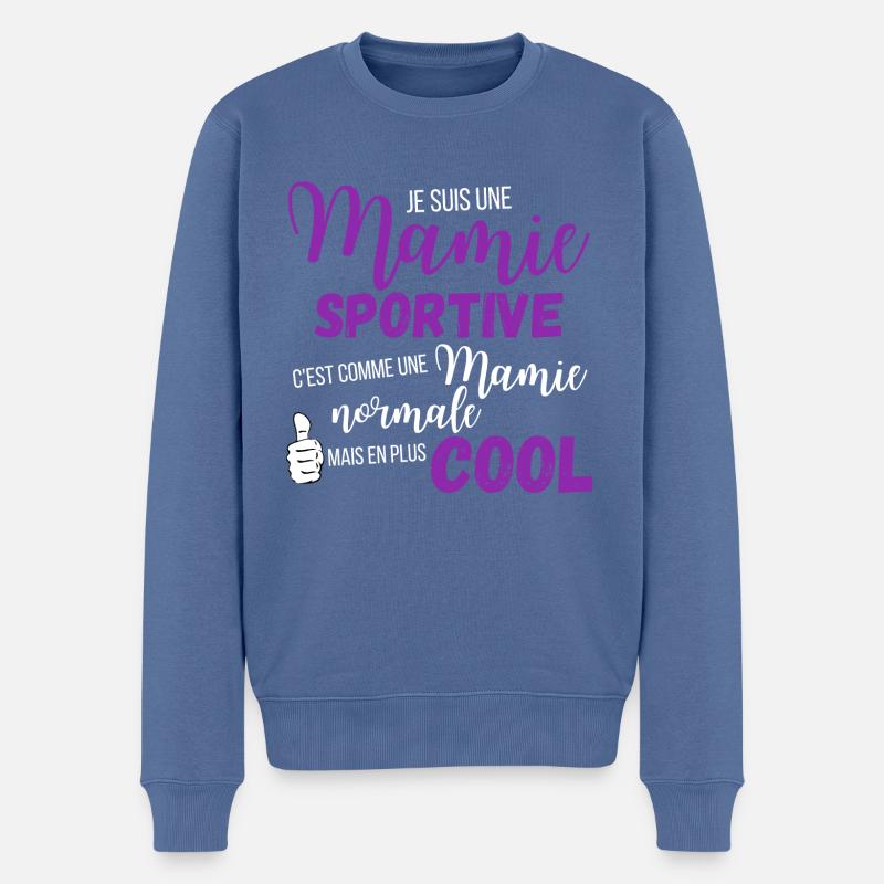 Je suis une mamie sportive - Pull Premium bio Homme - bleu pigeon