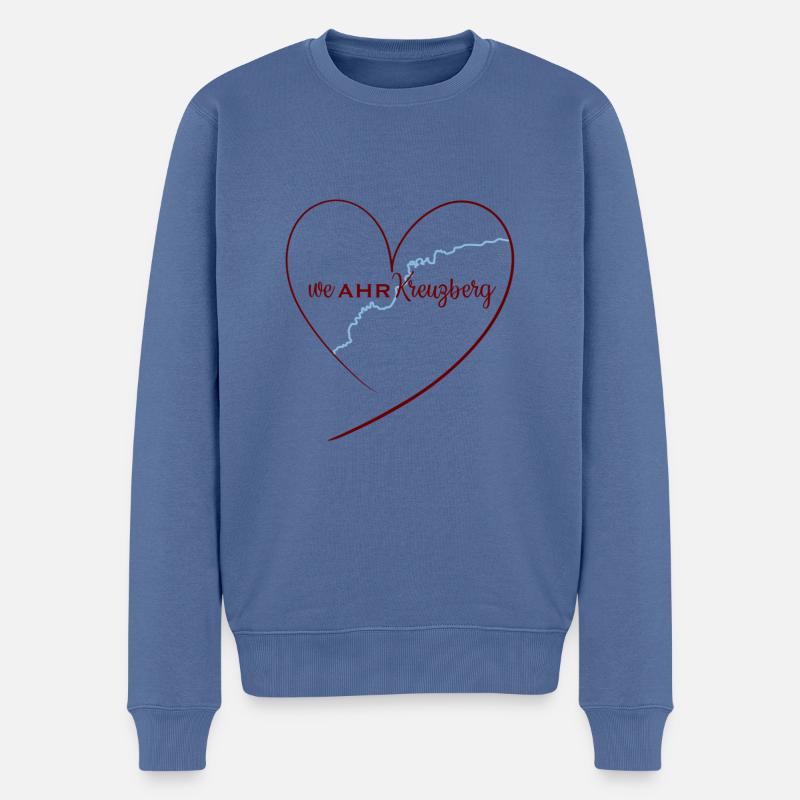 We ahr Kreuzberg - Männer Premium Bio Pullover - Taubenblau