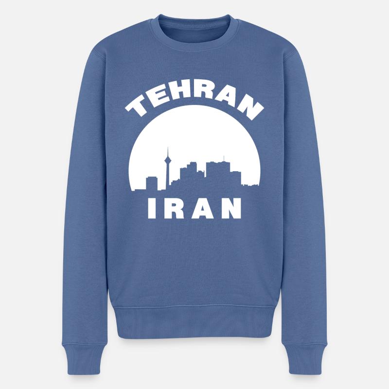 Tehran Iran Silhouette Cadeau - Pull Premium bio Homme - bleu pigeon