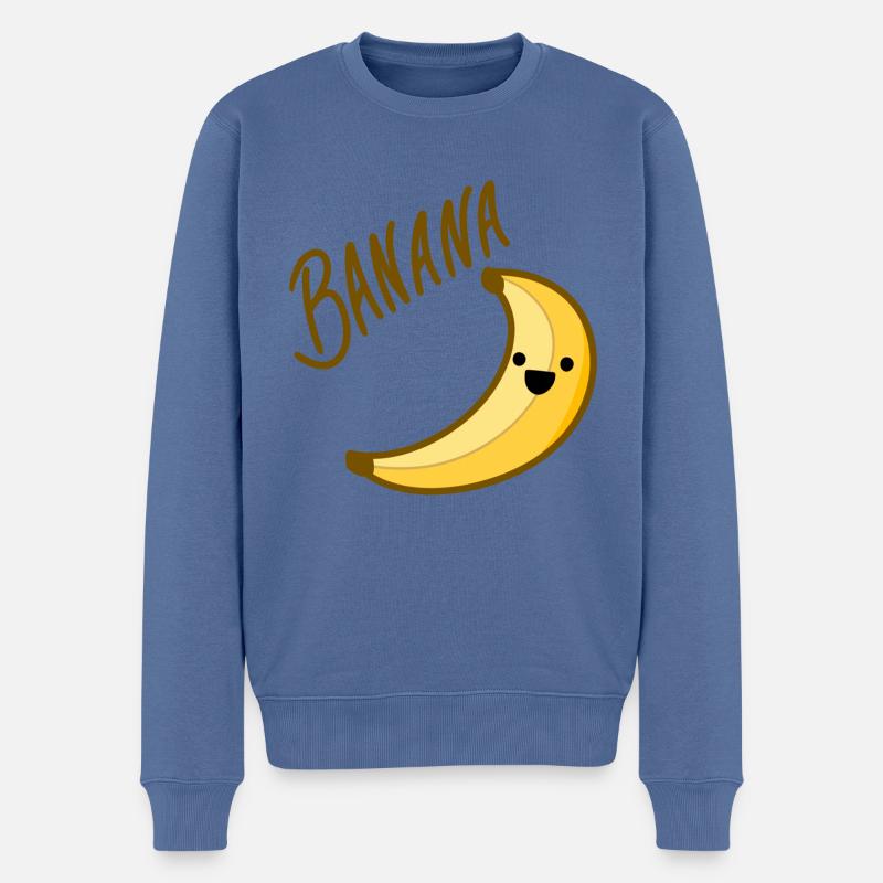 Banana - Männer Premium Bio Pullover - Taubenblau