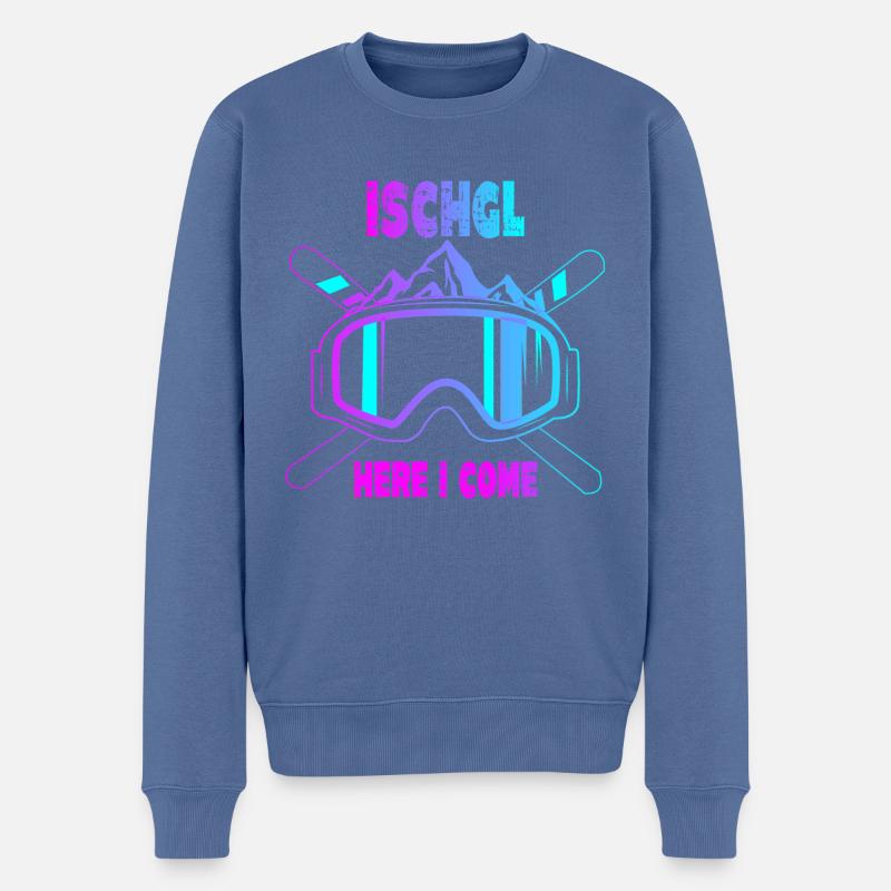 Ischgl Ski Sknowboard - Männer Premium Bio Pullover - Taubenblau