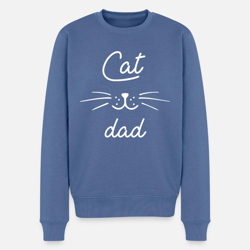 Cat dad - Pull Premium bio Homme - bleu pigeon