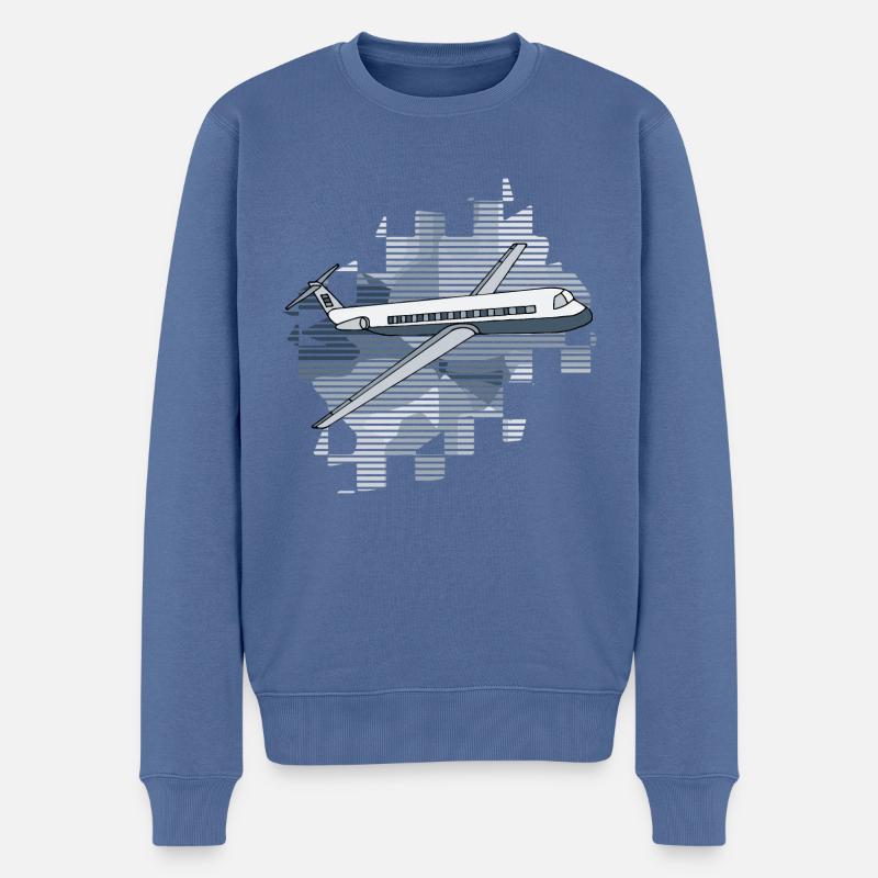 Flugzeug - Männer Premium Bio Pullover - Taubenblau