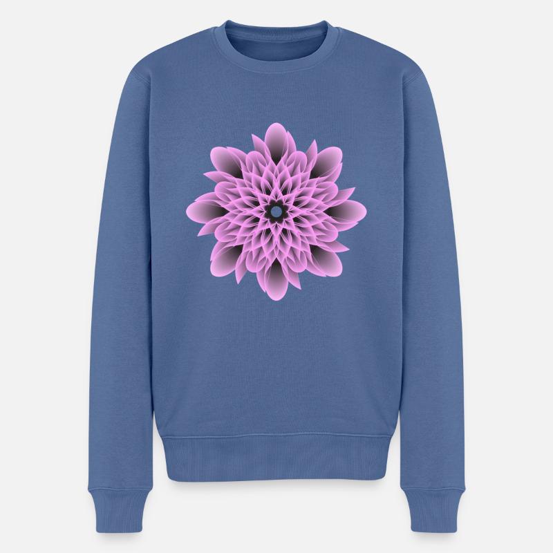Illustration de fleurs violettes - Pull Premium bio Homme - bleu pigeon