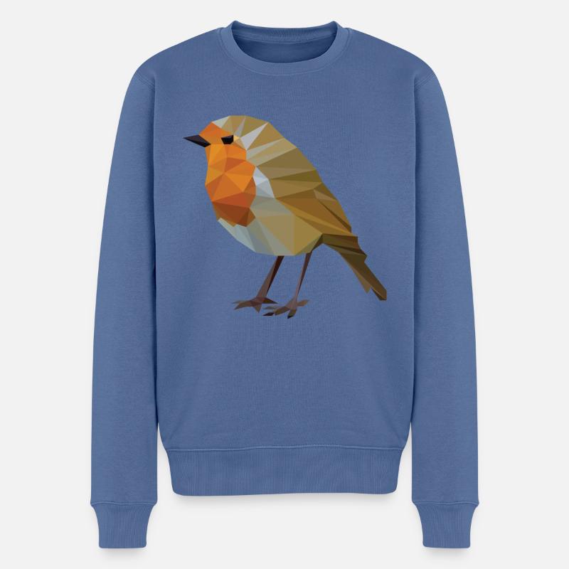 Rotkehlchen Polygonal Vogelkunde - Männer Premium Bio Pullover - Taubenblau