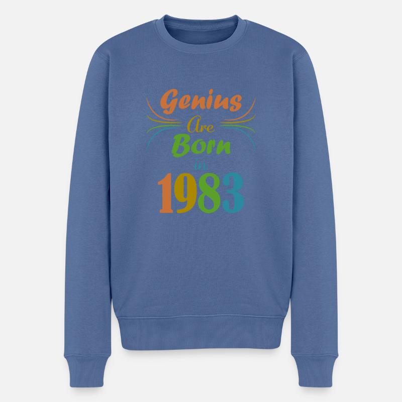 Genius Jahrgang 1983 - Männer Premium Bio Pullover - Taubenblau