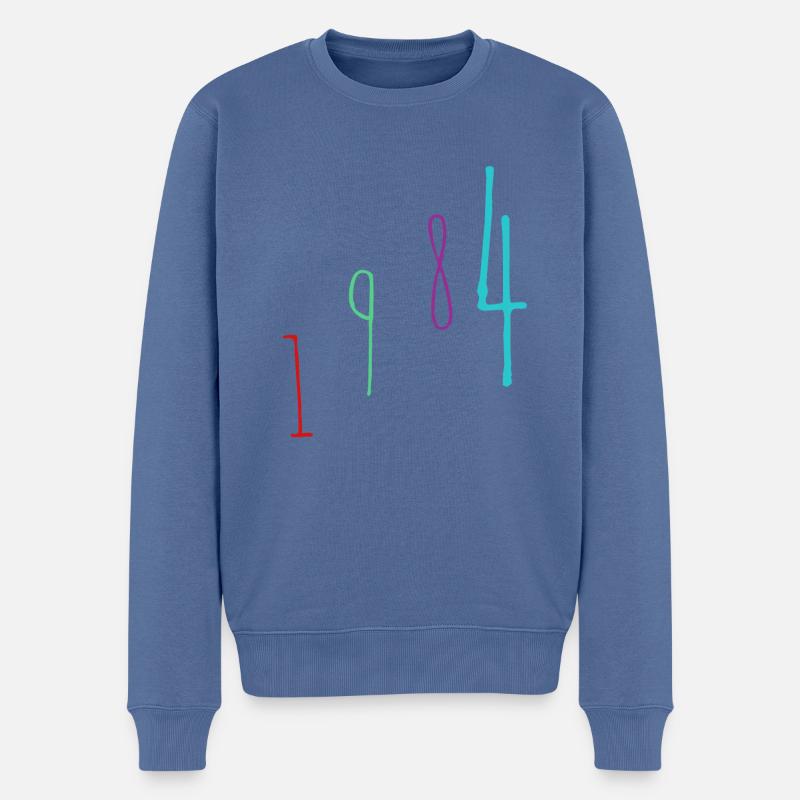 1984 - Männer Premium Bio Pullover - Taubenblau