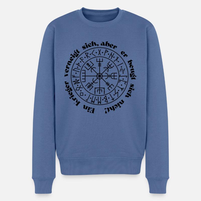 Pagan Wikingerkompass Krieger - Männer Premium Bio Pullover - Taubenblau